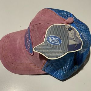 New! Von Dutch Pink and Blue Trucker hat